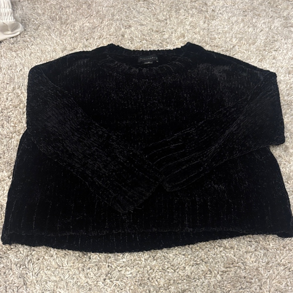 Sanctuary Black Chenile Crew Neck Sweater